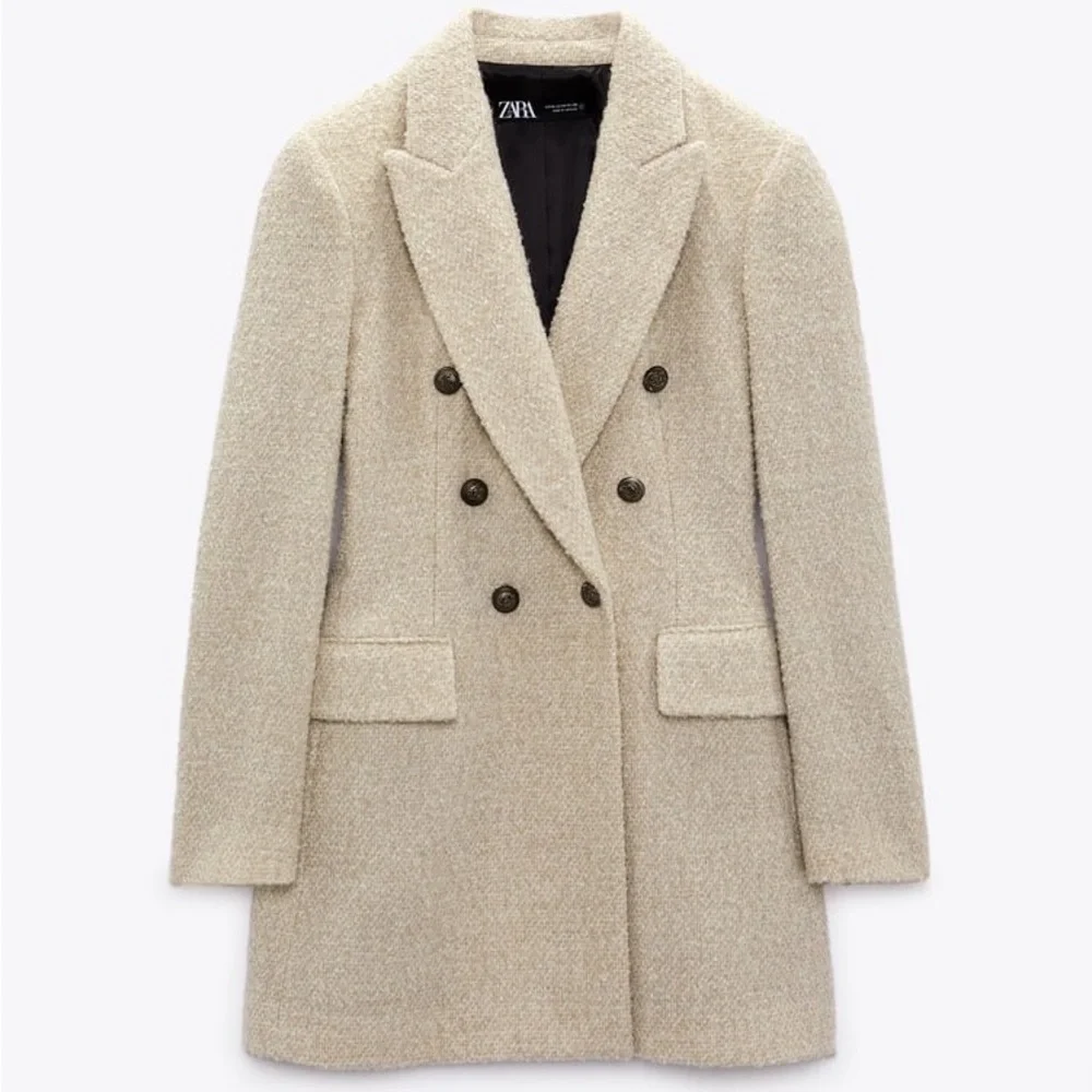 Zara Longline Wool Blend Bouclé Blazer - Picture 14 of 17